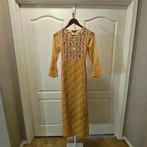 Indya Elegant Yellow Ethnic Kurta with Intricate Embroidery